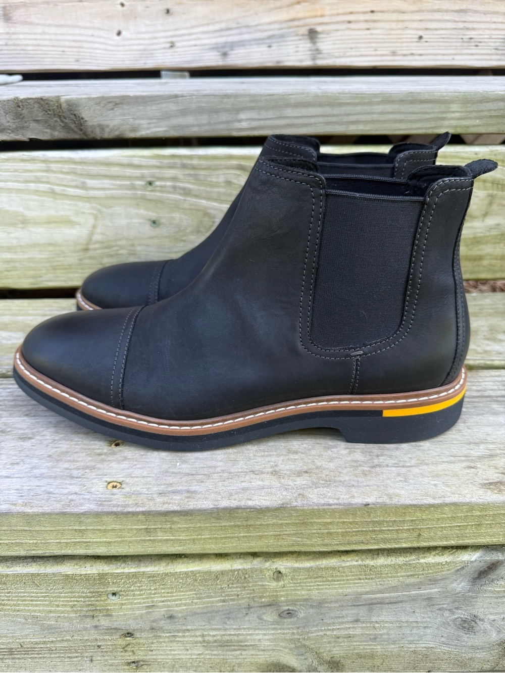 Cole Haan Chelsea Boots York Black Leather Ankle Water Resistant C34163 Size 10